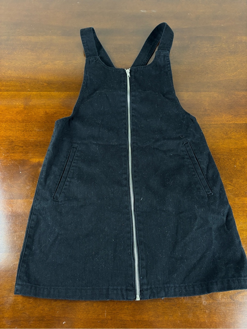 Forever 21 Black Zip-Front Corduroy Overall Dress